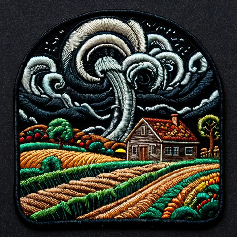 Ral-embroideredpatch, A Massive Tornado Tearing Across Farml...