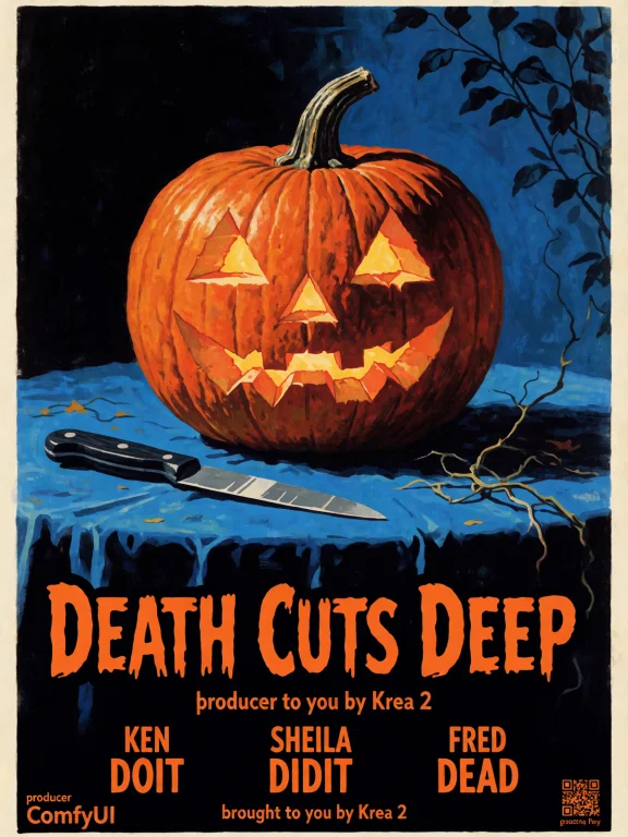 Vintage Movie Poster In 3 Colours Black, Orange, Blue. There...