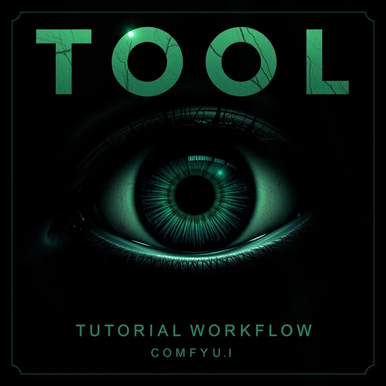 Tool Band Style Album Cover, Album Title Text Is Comfyui Tut...