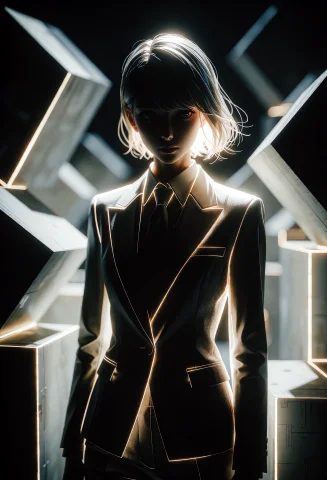 2.5D Anime Art Key Visual — Stable Diffusion AI Prompt: zidiusArt, A 2.5D anime key visual features a beautiful 25-year-old woman in a t...