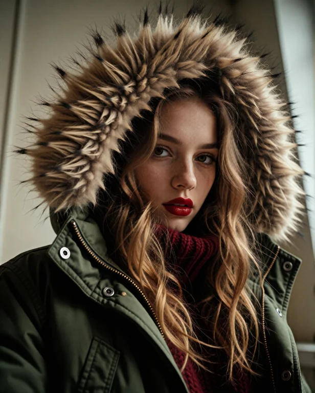 A Woman With Long, Wavy Blonde Hair Is The Central Focus Of...