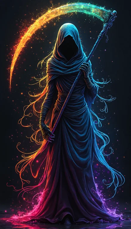 Fcastyle, Rainbow Colored Silhoutte Outline Against A Dark B...