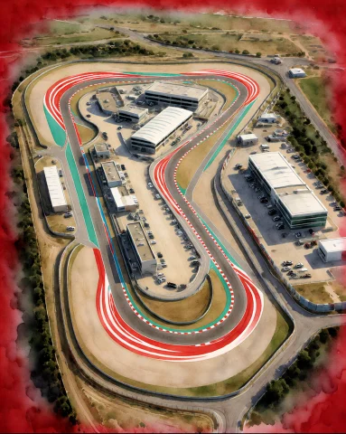 Paint An Aerial View Of A Motorsports Circuit In Watercolor... — Stable Diffusion AI Prompt: Paint an aerial view of a motorsports circuit in watercolor on paper/ rendered f...