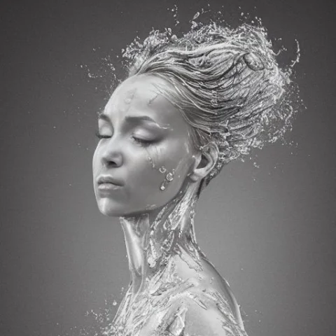 Water Elemental Woman Portrait — Stable Diffusion AI Prompt: water elemental woman portrait