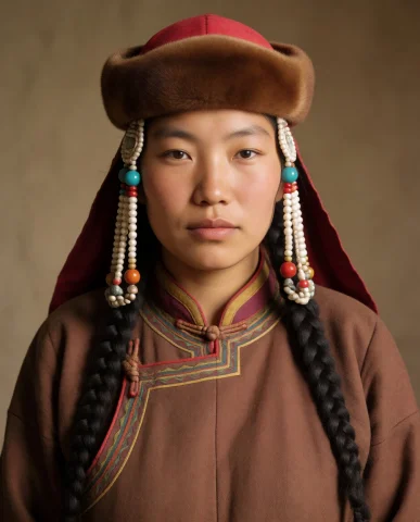 , Young Mongolian Woman,american Shot, As A Herder In 12th C... — Stable Diffusion AI Prompt: баяан сүү, young mongolian woman,american shot, as a herder in 12th century, acc...