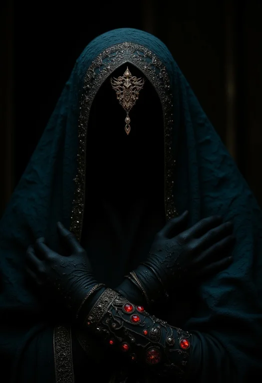 In This Captivating Dark Fantasy Portrait, A Mysterious Veil...