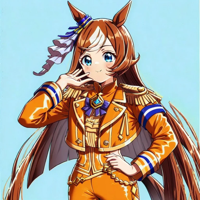 Durandal Umamusume, 1girl ,orange Peel Clothes, Cute Face, B...