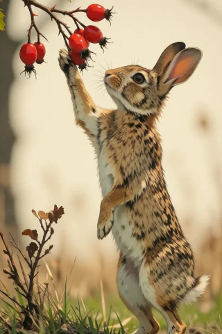 Nature, A Heartwarming, Photorealistic Wildlife Photograph O... — Stable Diffusion AI Prompt: nature, A heartwarming, photorealistic wildlife photograph of a brown cottontail...