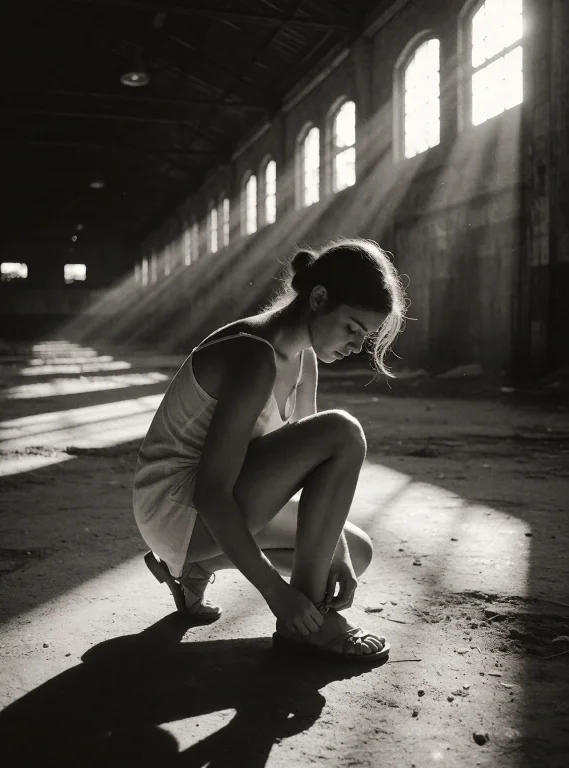 Editorial Black And White Photograph, 24 Year Old Woman With...