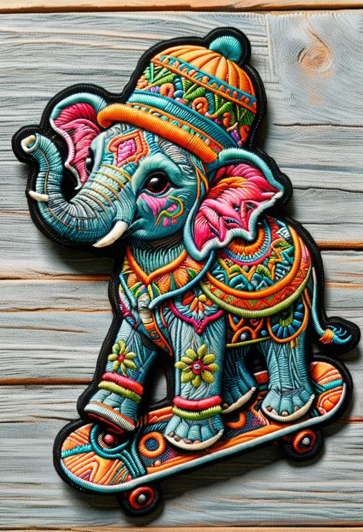 Ral-embroideredpatch, Embroidered Patch, Cute Elephant, Elep...