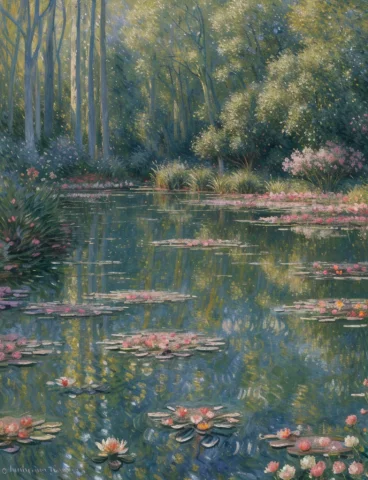 Distinctive Style, Impressionism, Diving Into A World Of Shi... — Stable Diffusion AI Prompt: Distinctive style, (Impressionism), (Diving into a world of shimmering light and...