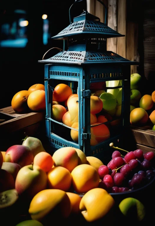 A Market Crate Spilling Ripe Summer Fruit, Documentary Photo...
