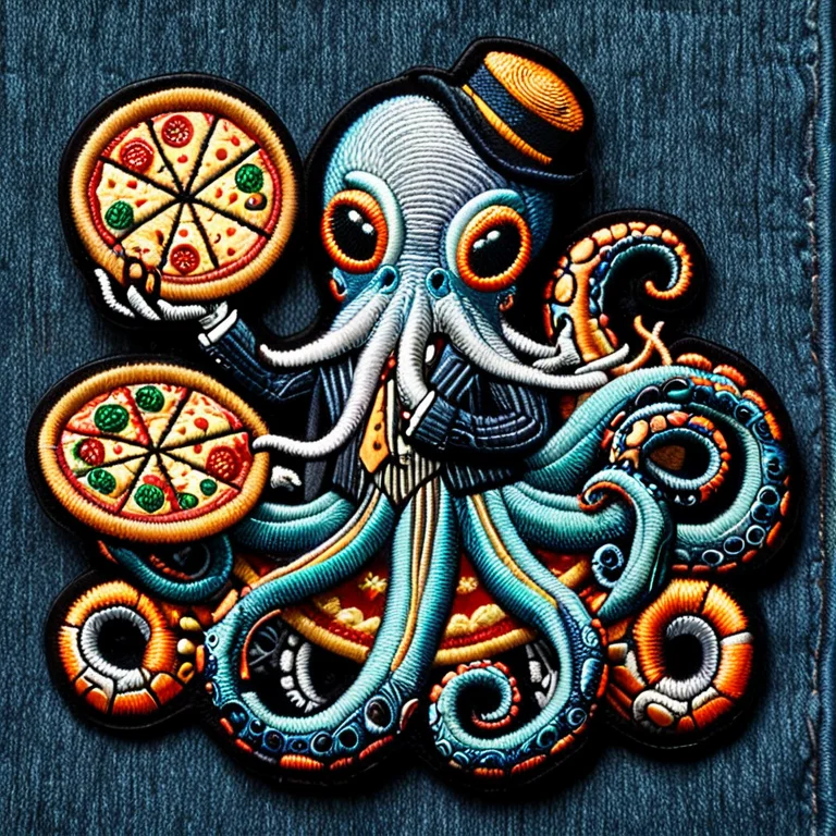 Ral-embroideredpatch, An Octopus In A Pinstripe Suit Holding...
