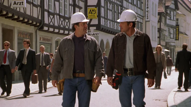 Crcdldndin2001, Two Men In Hard Hats And Work Attire Walk Si...