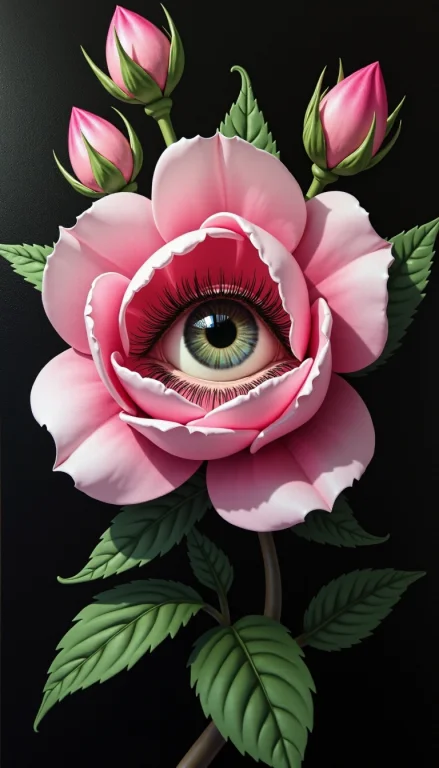A Hyperrealistic Painting Of A Single Human Eye Nestled With...