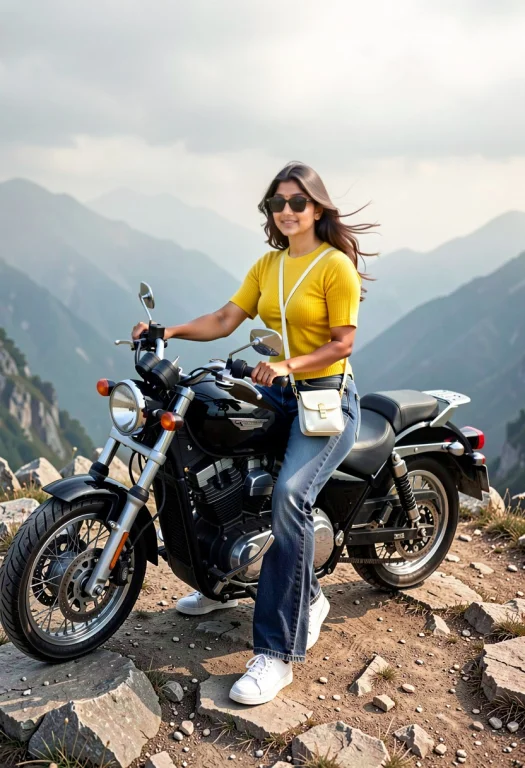Lifestyle Travel Portrait Of A Young South Asian Woman Sitti...