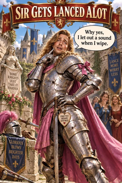 Create A Humorous Medieval Fantasy Illustration With The Lar...