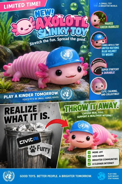 Make A Ad For The Limited Time New Axolotl Slinky Toy And Li...