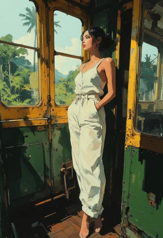 Soft Afternoon Light Streams Through A Large French Train Wi...