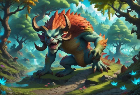 Zpdxl, High Fantasy Realm Landscape, Noon, Enchanted Forest,... — Stable Diffusion AI Prompt: zPDXL, High Fantasy Realm landscape, noon, enchanted forest, vibrant colors, vib...