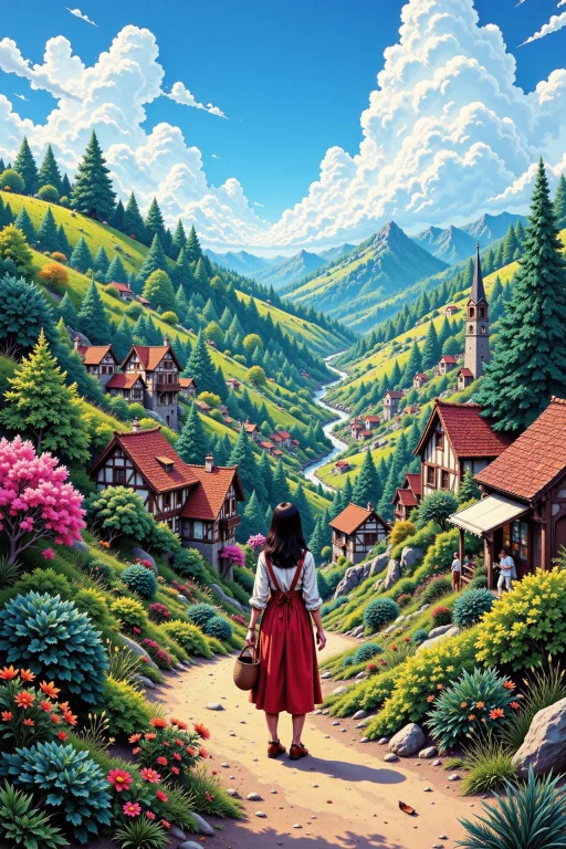 Oktoberfest In Munich Beautiful Anime Landscape, Morning, Wo...