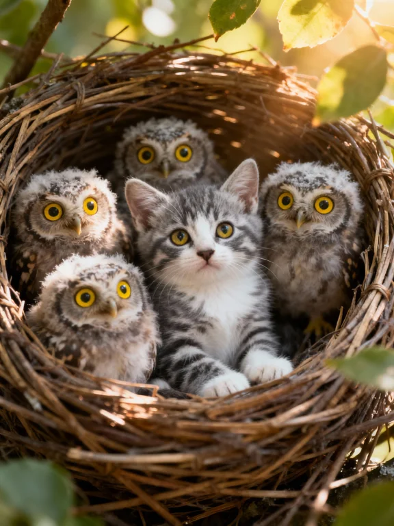 An Incredibly Cozy And Detailed Wildlife Photograph. Inside...