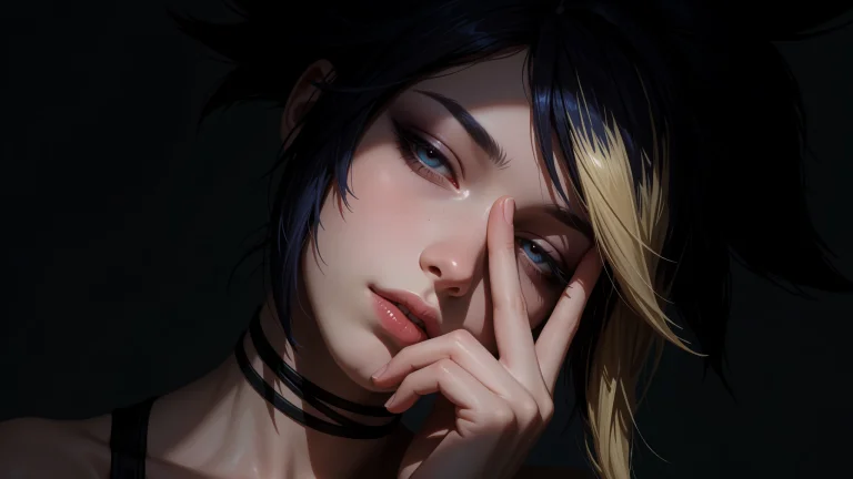 View A 30 Year Old Adult Akali Face, League Of Legends, Blac...