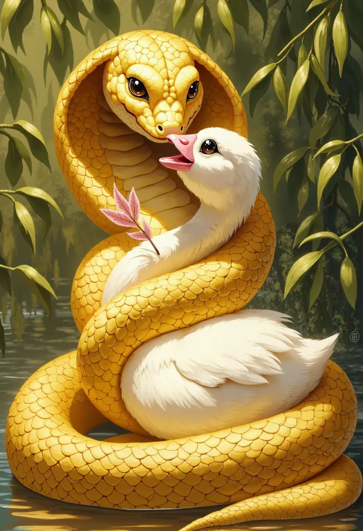 Bo-snake, A Oil Paint On Canvas Of A World Of Mystical Anime...