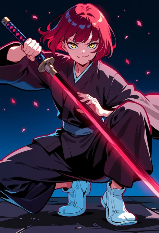 Masterpiece, 1girl, Solo, Fighting Stance, Holding Weapon, C...