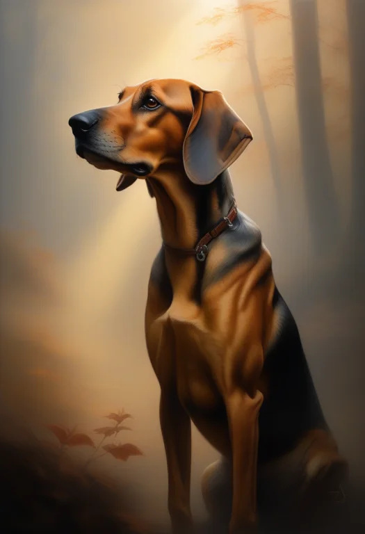 A Hound Made Of Shifting Shadow And Ember, Rim Lighting, Eth...