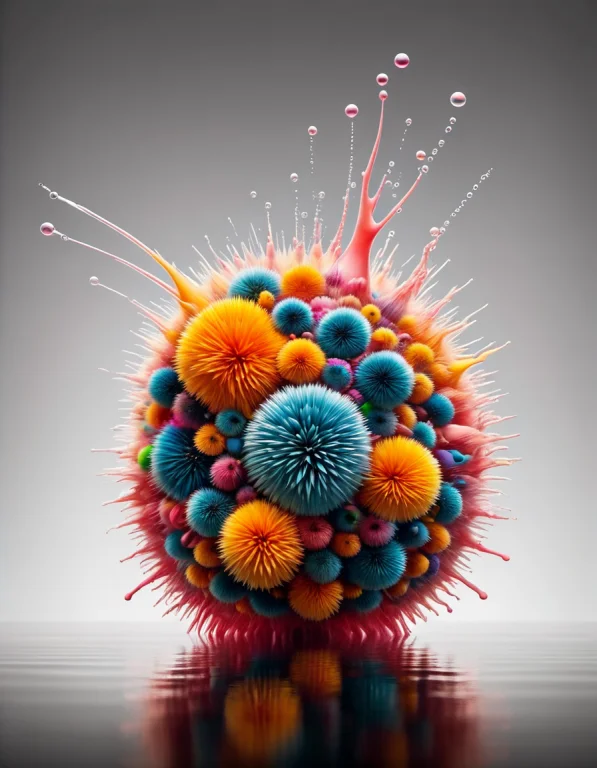 Bubble, Abstract Color Splash With Water, Made Out Of Ral-st...
