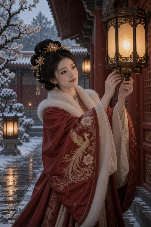 , A Woman In Her Mid-twenties Reaches Up With Both Hands To...