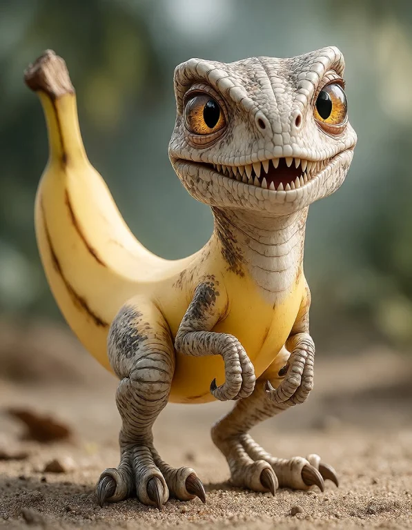 Banana Raptor Create A Whimsical Creature Concept Of A Tiny...