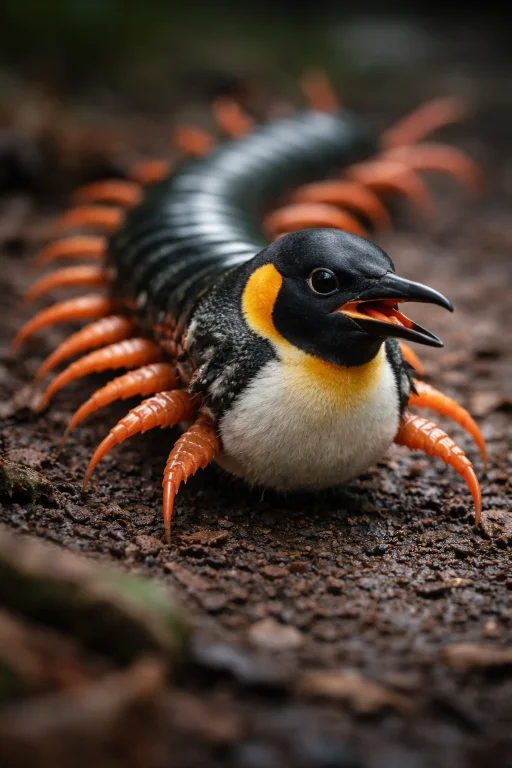 There You Can See A Centipede-penguin Hybrid. Keep The Reali...
