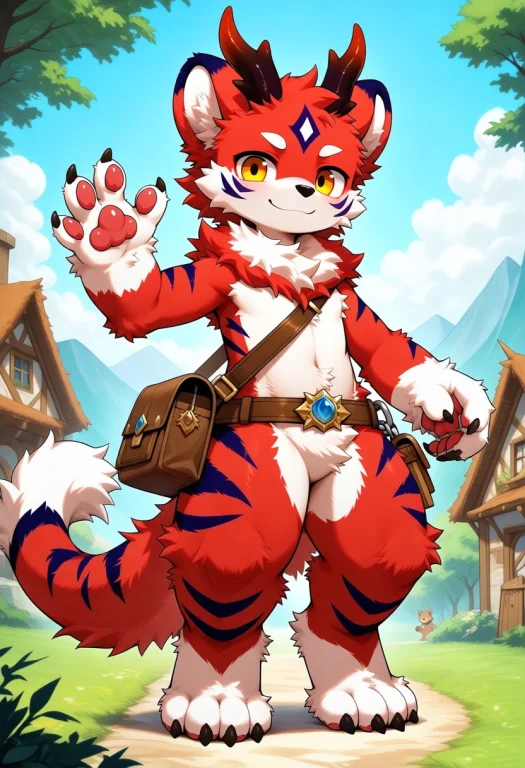 Masterpiece, Best Quality, Very Aesthetic, Furry, Bear, Red...