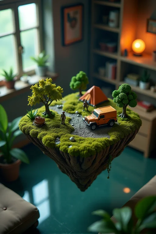 Indoor,very Wide Isometric View,tilt-shift Lens1.6, Windowle...