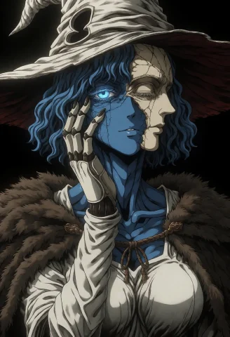 Darkartstyle, Ranni The Witch, Elden Ring, Blue Eyes, One Ey... — Stable Diffusion AI Prompt: dark_art_style, ranni the witch, elden ring, blue eyes, one eye closed, blue hai...