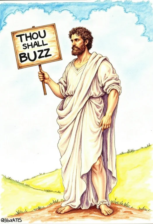 Socrates In A Flowing Robe Stands With A Calm Wise Expressio...