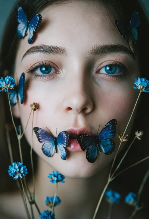 Create A Close-up, Ethereal Portrait Of A Woman. She Has Str...