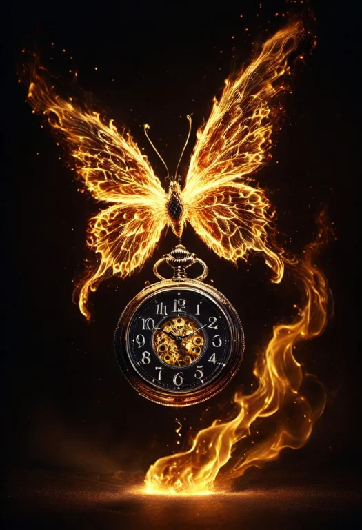 8k, Raw Digital Photo, An Antique Pocket Watch Floating In D...