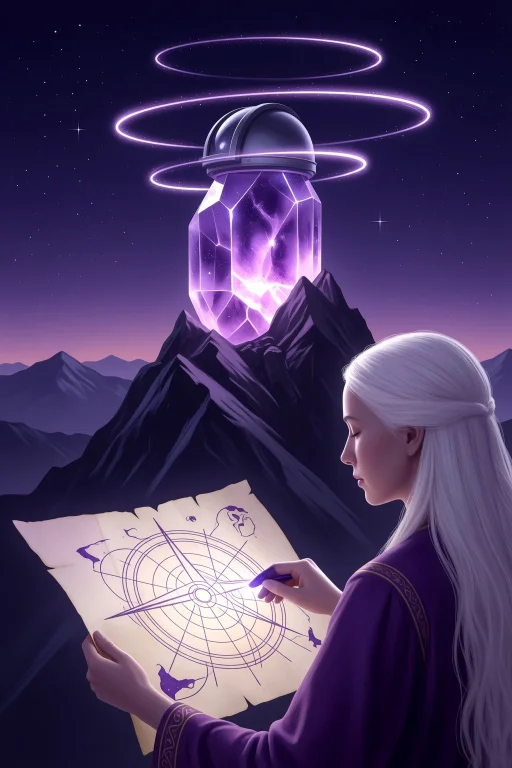 A Mountaintop Observatory Carved Into A Single Amethyst Crys...