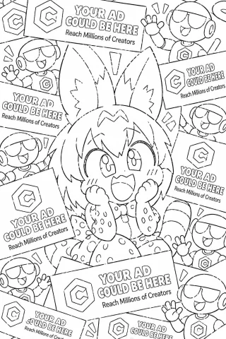 Create A 34 Image Featuring The Chibi Girl Serval From Kemon... — Stable Diffusion AI Prompt: Create a 3:4 image featuring the chibi girl Serval from *Kemono Friends* in the...