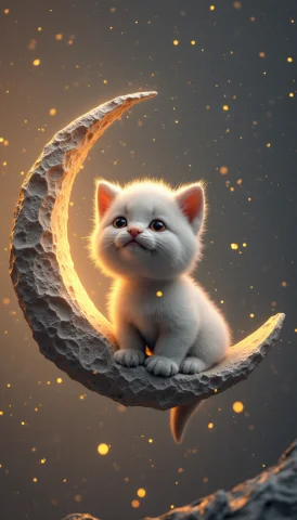 This Is A Highly Detailed, Digital Cgi Artwork Featuring A S... — FLUX AI Prompt: This is a highly detailed, digital CGI artwork featuring a small, fluffy white k...
