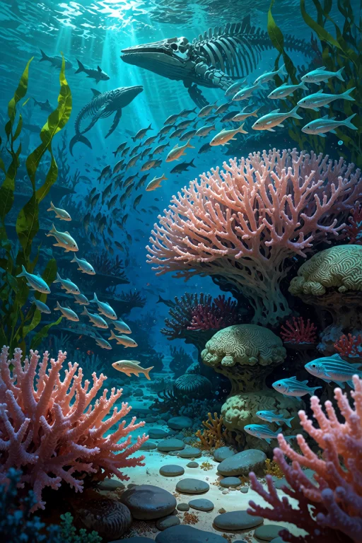 , Boneswm, An Underwater Coral Reef Transformed Into A Bone...