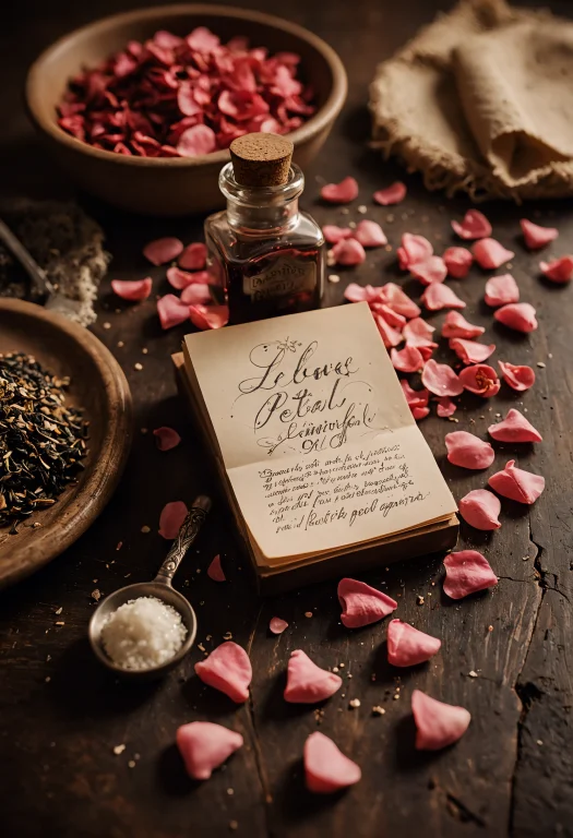 Tilt-shift Shot An Illustrated Medieval Recipe Of A Love Pot...