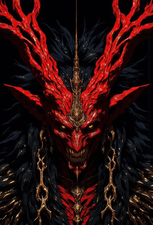 A White-eyed Red Demon From The Lower Regions Of Hell.