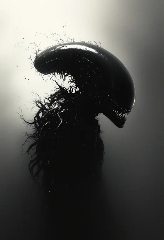 Movie Poster Xenomorph Alien Lurks In The Darkness . Minimal...