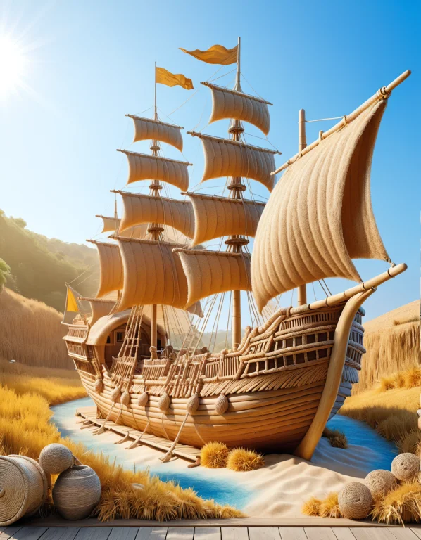 Masterpiece, Best Quality, Traditional Sailing Ship, Entire...