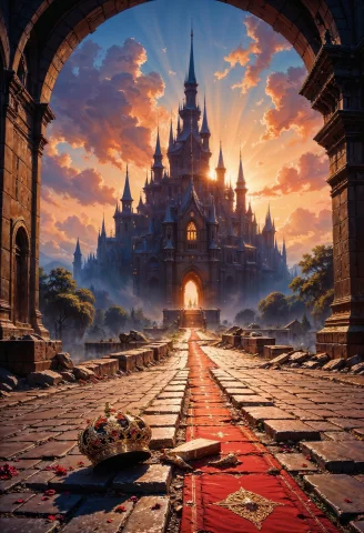 Depict A Fantastical Cover Art In The Style Of Classic Dunge... — FLUX AI Prompt: Depict a fantastical cover art in the style of classic Dungeons and Dragons book...