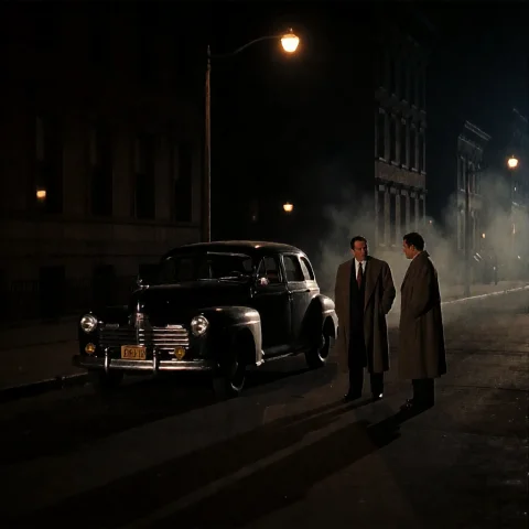 Loragodfather1a Wide Shot Movie Screenshot Of Two Men In Lon... — Stable Diffusion AI Prompt: A wide shot movie screenshot of two men in long duster coats standing next to a...